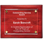 12" x 9" Floating Glass Rosewood Plaque
