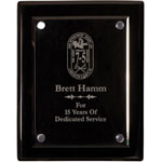 9" x 12" Floating Glass Piano Black Plaque