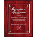 9" x 12" Floating Glass Rosewood Plaque
