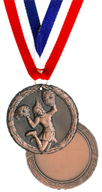 Antique Bronze Cheerleading Medal