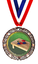 Cornhole Antiqued Bronze Medal