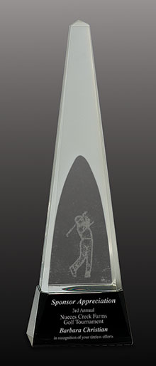 Golf Crystal Obelisk Award