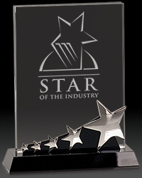 Crystal Silver Stars Plaque