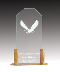 Jade Acrylic Eagle Award with Brass Base