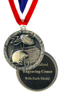 Economy Engraved Football Medal