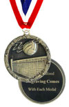 Economy Engraved Volleyball Medal