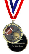Football 3-D Medal - Engraved