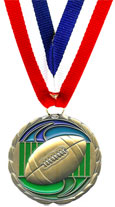 Engraved Color Football Medal