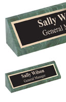 8" Green Marble Desk Wedge