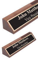 10" Walnut Business Card Wedge