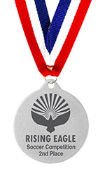 Full Color Printed Silver Medal - Large - with Engraving