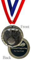 NTBA Engraved Antique Gold Basketball Medal