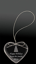 Crystal Heart Ornament - Christmas Tree Design