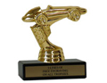 4" Pinewood Derby Economy Trophy with Black Marble base
