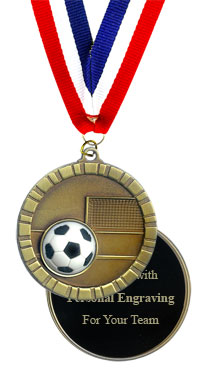 Soccer 3-D Medal - Engraved