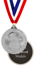 Bright Silver Soccer Medal