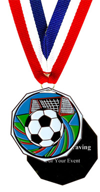 Enameled Soccer Medal
