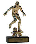 6" Soccer Economy Trophy with Black Marble base