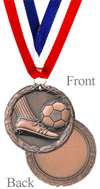 Antiqued Bronze Soccer Medal