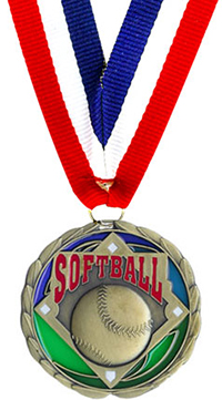 Colored Softball Medal
