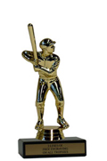 6" Softball Economy Trophy with Black Marble base