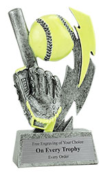 Glowing Softball Resin Trophy