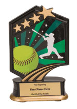 Softball Star Action Resin Award