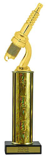 12" Spark Plug Economy Trophy with Black Marble base