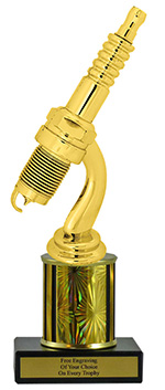 8" Spark Plug Economy Trophy with Black Marble base