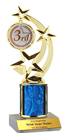 9" 3rd Place Star Spinner Trophy