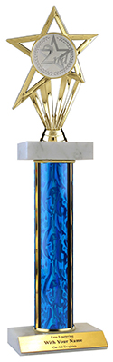 15" 2nd Place Star Double Marble Trophy