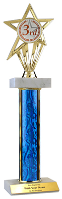 15" 3rd Place Star Double Marble Trophy