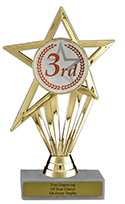 6" 3rd Place Star Economy Trophy