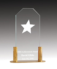 Jade Acrylic Rising Star Award with Brass Base