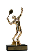 6" Tennis Economy Trophy with Black Marble base
