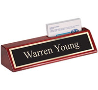 8" Rosewood Wedge with Business Card Holder