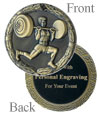 Weightlifting Medal - Gold - Engraved