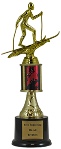 11" Cross Country Skiing Pedestal Trophy