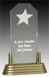 Jade Acrylic Rising Star Award with Brass Base