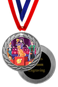 Custom Medal -  Silver Laurel - Engraved