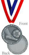 Antique Silver Soccer Medal