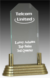 Jade Acrylic Award with Brass Base