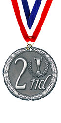 Engraved Antique Silver 2nd Place Medal