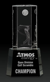 3-D Crystal Golf Swing Award