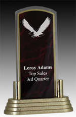 Marbleized Acrylic Eagle Award with Gold Base