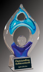 Blue Art Glass Winner Award