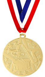 Music Band Engraved Star Medal