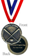 Engraved Antique Gold Baseball Medal