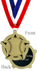 All Star Gold Softball Medal