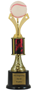 11" Tri-Star Baseball Pedestal Trophy